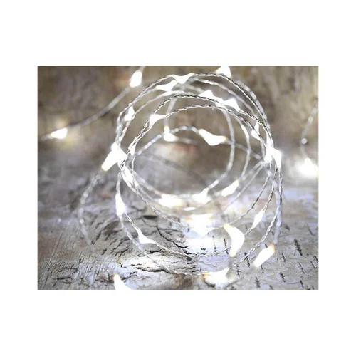 Guirlande solaire batterie remplaçable micro 200 LED coloris blanc pur Blachere - 20 m