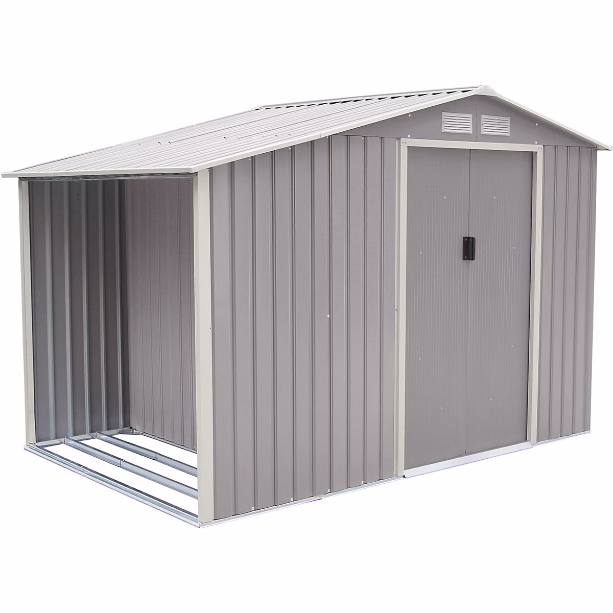 Abri de jardin métal avec bûcher 4 – 85 m² Trigano + kit d'ancrage
