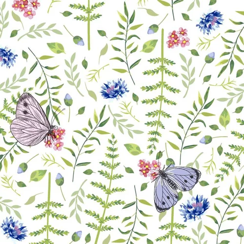 Serviettes en papier 3 plis x 20 Nature butterflies - 33 x 33 cm