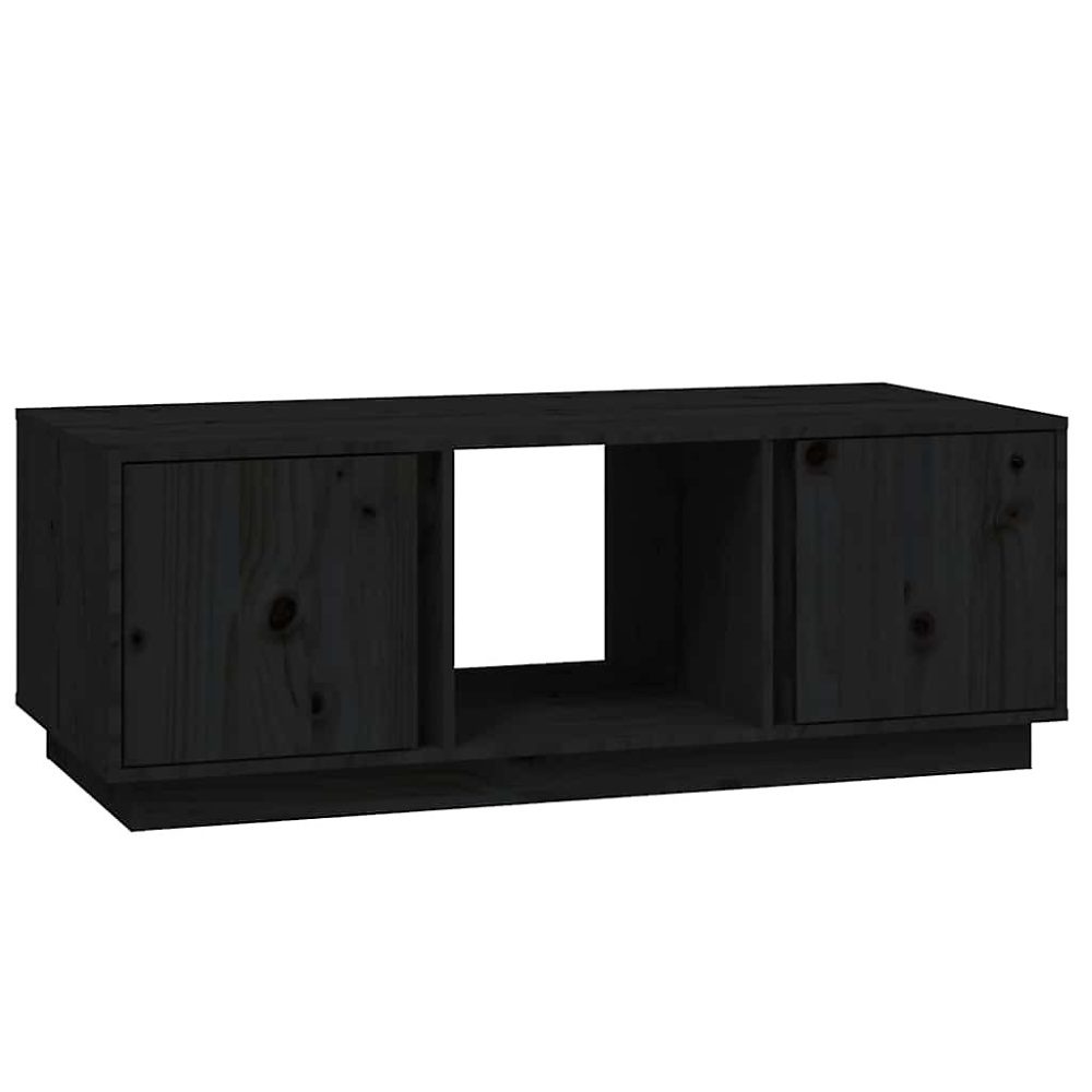 814428 vidaXL Table basse Noir 110 × 50 × 40 cm Bois massif de pin