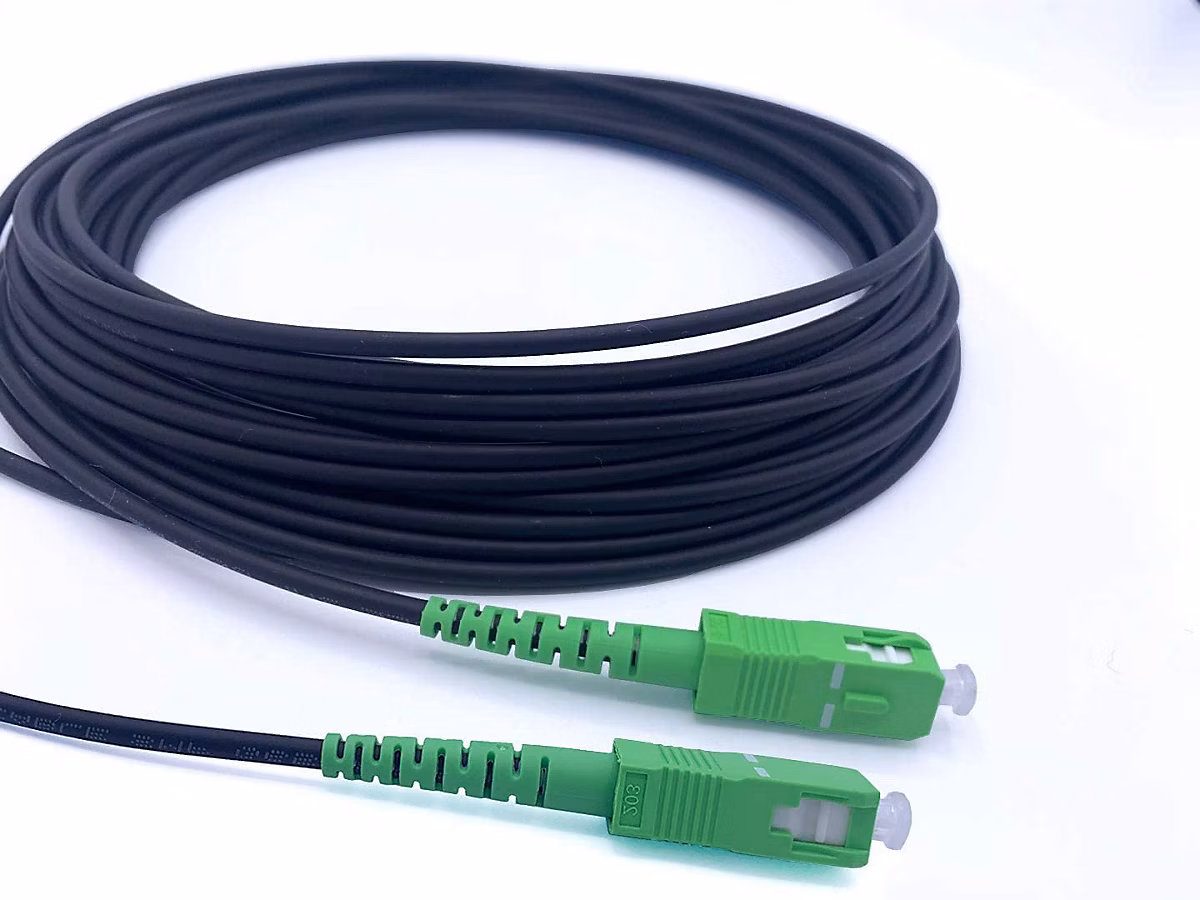 Elfcam – Fibre Optique 7m (Noir, Blindé Acier), SC/APC, OS2 Monomode, Étanche, Int./Ext.