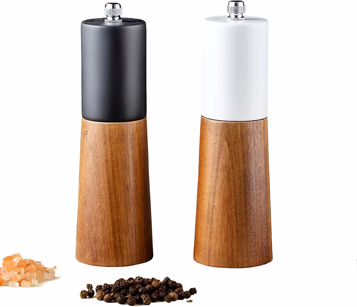 Accessoire de cuisson – Ensemble de moulins à sel et poivre en bois