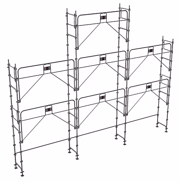 Echafaudage fixe de façade 68m² – Structure seule | Version garde | corps | DUO68GC | PI | S