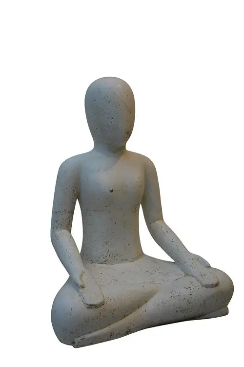 Décoration pour jardin aquatique coloris noir en pierre reconstituée figurine yoga SEDA Méditation - 30 cm